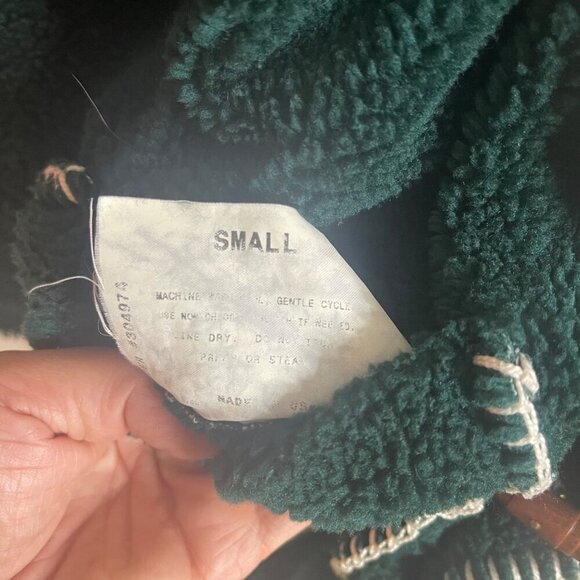 Denali Vintage Womens Coat Size Small Green Reversible Fleece Bears Pine Trees - Picture 6 of 9